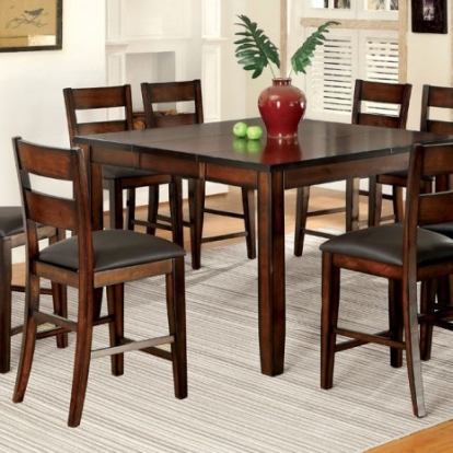 Furniture Of America Dickinson Transitional Leatherette, Solid Wood, Wood Veneer, Others Dark Cherry Counter Ht. Table | CM3187PT