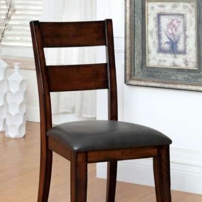 Furniture of America Dickinson Transitional Leatherette Solid with Wood Dark Cherry Side Chair (2-Box) Model CM3187SC-2PK