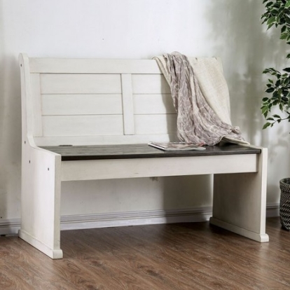 Furniture of America Nekoma Rustic Solid with Wood Veneer Espresso-White Counter Ht. Love Seat Model CM3195PLV