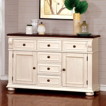 Sabrina Transitional Off-White/Cherry Server Model CM3199WC-SV by Furniture of America
