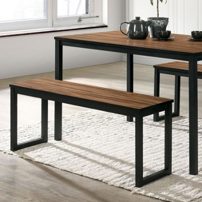 Furniture Of America Tripoli Industrial Metal, Others Walnut/Black 3 Pc. Dining Set | CM3202BR-T-3PK
