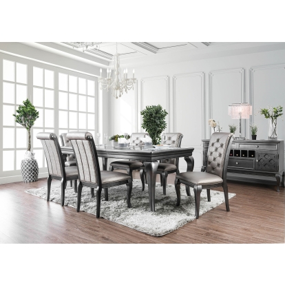 Amina Transitional Gray 7 Piece Dining Table Set Model CM3219GY-T-7PC by Furniture of America