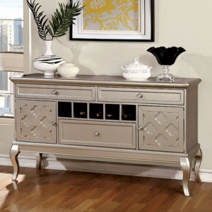 Furniture of America Amina Transitional Solid with Wood Veneer Champagne Server Model CM3219SV