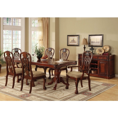 George Town Traditional Cherry 7 Piece Dining Table Set (Includes 2 Arm Chairs & 4 Side Chairs) Model CM3222T-7PC by Furniture of America