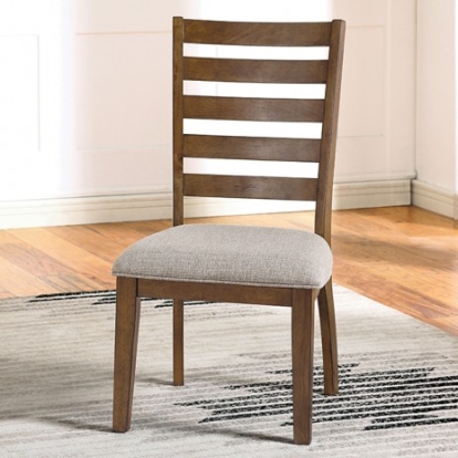 Furniture Of America Rapidview Transitional Solid Wood, Wood Veneer, Others Walnut/Light Gray Side Chair | CM3259WN-SC-2PK