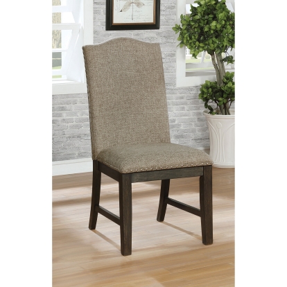 Faulk Transitional Espresso/Warm Gray Side Chair (Set of 2) Model CM3310SC-2PK by Furniture of America
