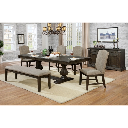 Faulk Transitional Espresso/Warm Gray Dining Table Model CM3310T-TABLE by Furniture of America