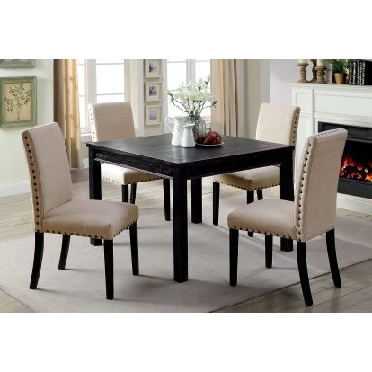 Kristie Transitional Antique Black 5 Piece Dining Table Set Model CM3314T-5PK by Furniture of America