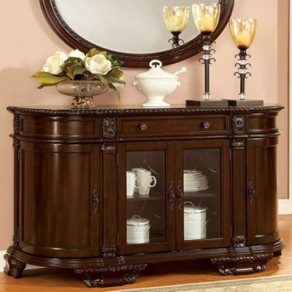Furniture Of America Bellagio Traditional Solid Wood, Wood Veneer, Others Brown Cherry Server | CM3319SV