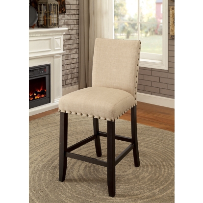 Kaitlin Industrial Light Walnut/Beige Counter Height Chair (Set of 2) Model CM3323PC-2PK by Furniture of America