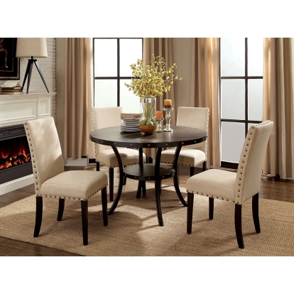 Kaitlin Industrial Light Walnut/Beige Round Dining Table Model CM3323RT by Furniture of America