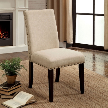 Kaitlin Industrial Light Walnut/Beige Side Chair (Set of 2) Model CM3323SC-2PK by Furniture of America