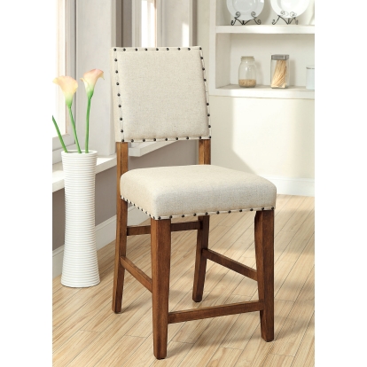 Sania Rustic Oak Counter Height Chair (Set of 2) Model CM3324PC-2PK by Furniture of America