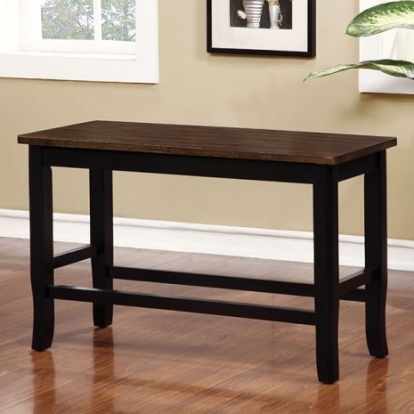 Furniture Of America Dover Transitional Solid Wood, Wood Veneer, Others Black/Cherry Counter Ht. Bench | CM3326BC-PBN