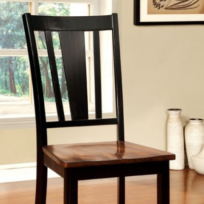 Furniture of America Dover Transitional Solid with Wood Veneer Black-Cherry Side Chair (2-Box) Model CM3326BC-SC-2PK