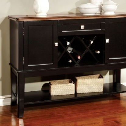 Furniture Of America Dover Transitional Solid Wood, Wood Veneer, Others Black/Cherry Server | CM3326BC-SV