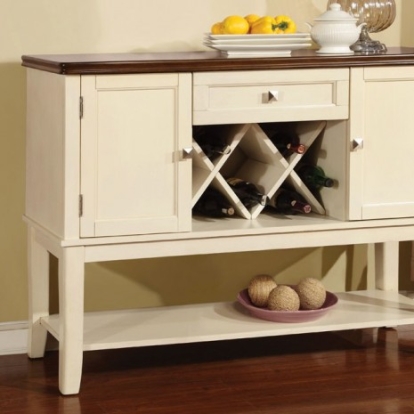 Furniture Of America Dover Transitional Solid Wood, Wood Veneer, Others Vintage White/Cherry Server | CM3326WC-SV