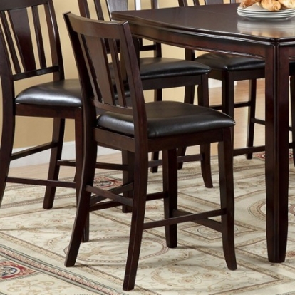 Furniture of America Edgewood Transitional Leatherette Solid with Wood Espresso Counter Ht. Chair (2-Box) Model CM3336PC-2PK