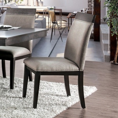 Furniture of America Modoc Contemporary Fabric Solid with Wood Veneer Espresso-Beige Side Chair (2-Ctn) Model CM3337SC-2PK