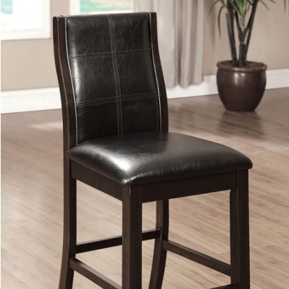 Furniture Of America Townsend Transitional Leatherette, Solid Wood, Wood Veneer, Others Brown Cherry Counter Ht. Chair (2/Box) | CM3339DK-PC-2PK