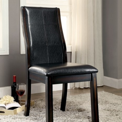 Furniture of America Townsend Transitional Leatherette Solid with Wood Veneer Brown Cherry Side Chair (2-Box) Model CM3339DK-SC-2PK