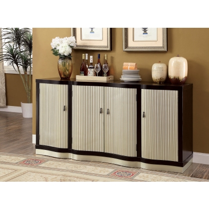 Ornette Transitional Espresso/Champagne Server Model CM3353SV by Furniture of America