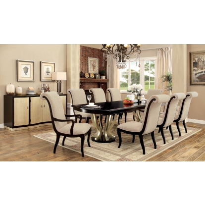 Ornette Transitional CM3354GY-RT-5PC 7 Piece Dining Table Set (Includes 2 Arm Chairs & 4 Side Chairs) Model CM3353T-7PC by Furniture of America