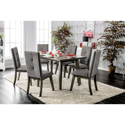 Abelone Rustic Gray 7 Piece Dining Table Set Model CM3354GY-T-7PC by Furniture of America
