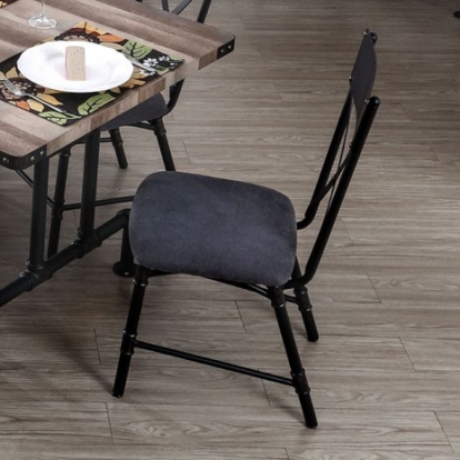 Furniture Of America Brixton Industrial Fabric, Metal, Others Antique Black Side Chair (2/Box) | CM3365SC-2PK