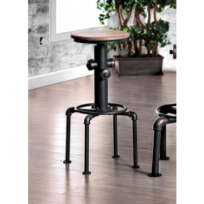 Furniture of America Foskey Industrial Metal Antique Black-Natural Tone Bar Chair (2-Box) Model CM3367BC-2PK