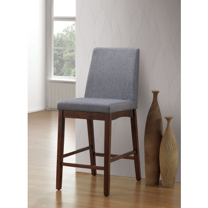 Marten Mid-Century Modern Brown Cherry/Gray Counter Height Chair (Set of 2) Model CM3372PC-2PK by Furniture of America
