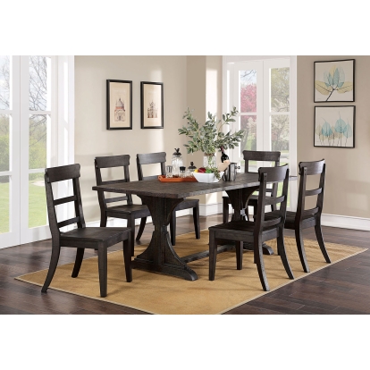 Leonidas Rustic Antique Black Dining Table Model CM3389BK-T-TABLE by Furniture of America