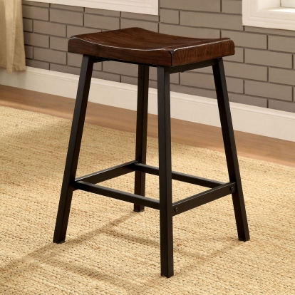 Lainey Industrial Medium Weathered Oak/Black Counter Height Stool (Set of 2) Model CM3415PC-2PK by Furniture of America