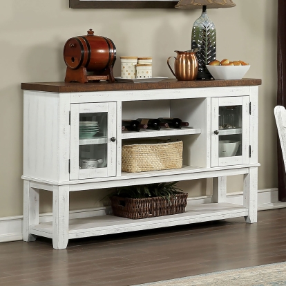 Auletta Rustic Distressed White/Distressed Dark Oak Server Model CM3417SV by Furniture of America