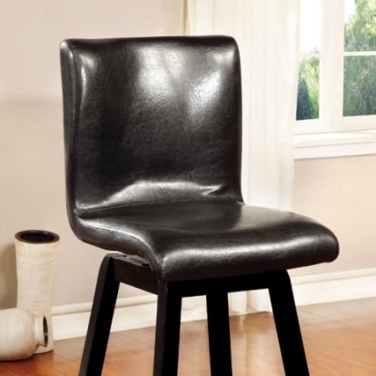 Furniture of America Hurley Contemporary Leatherette Solid with Wood Black Counter Ht. Chair (2-Box) Model CM3433PC-2PK