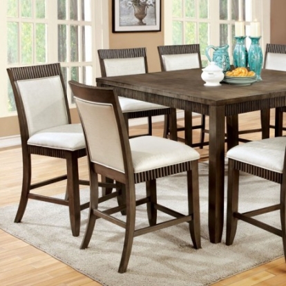 Furniture Of America Forbes Contemporary Solid Wood, Wood Veneer, Others Gray Counter Ht. Table | CM3435PT