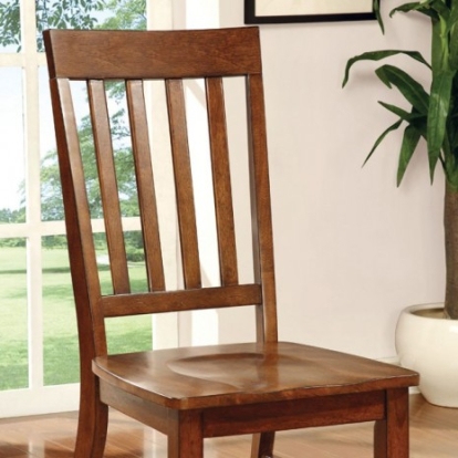 Furniture of America Foster Transitional Solid with Wood Veneer Dark Oak Side Chair (2-Box) Model CM3437SC-2PK