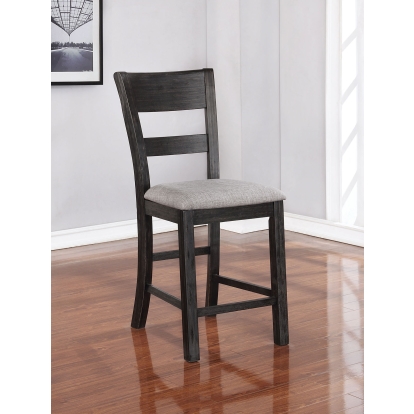 Sania Rustic Antique Black Counter Height Side Chair (Set of 2) Model CM3445PC-2PK by Furniture of America