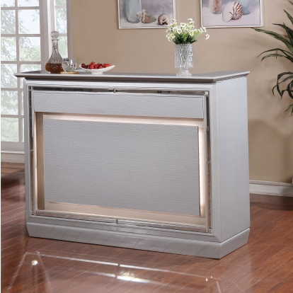 Alena Transitional Silver Bar Table with LED Touch Light & Mirror Model CM3452BT by Furniture of America