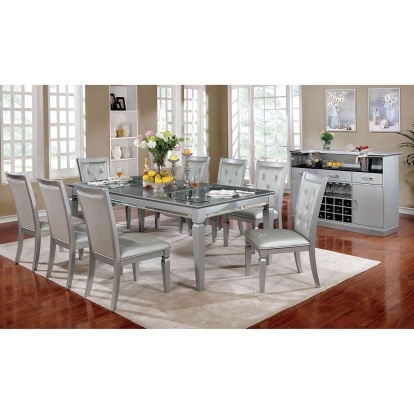 Alena Transitional Silver 7 Piece Dining Table Set Model CM3452T-7PC by Furniture of America