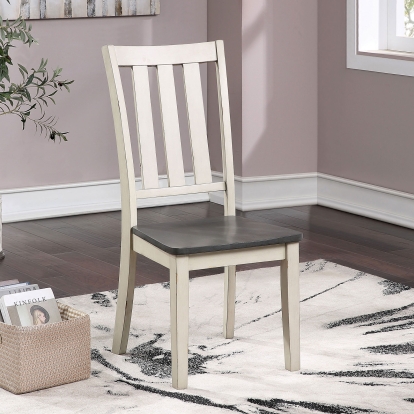 Frances Rustic Antique White/Gray Side Chair (Set of 2) Model CM3478WH-SC-2PK by Furniture of America