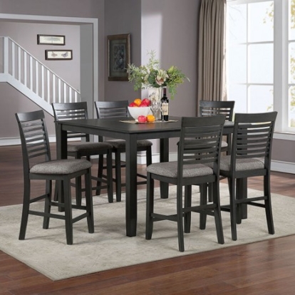 Furniture of America Amalia Transitional Solid with Wood Veneer Gray Counter Ht. Table Model CM3479GY-PT