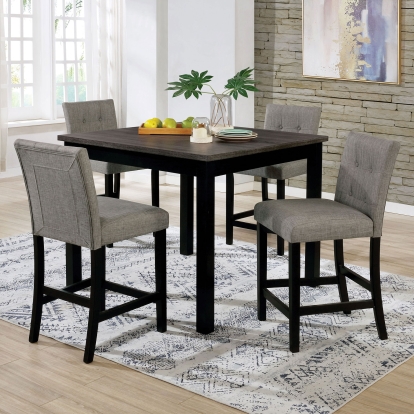 Delemont Transitional Black/Gray 5 Piece Counter Height Table Set Model CM3480PT-5PK by Furniture of America