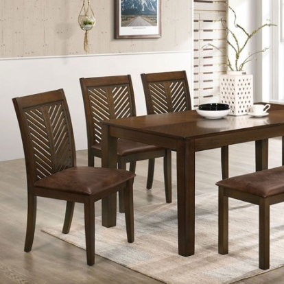 Furniture Of America Garnett Transitional Solid Wood, Wood Veneer, Others Walnut Dining Table | CM3490T