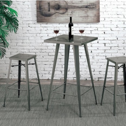 Furniture Of America Timon Industrial Metal Gun Metal 42" Bar Table | CM3504BT