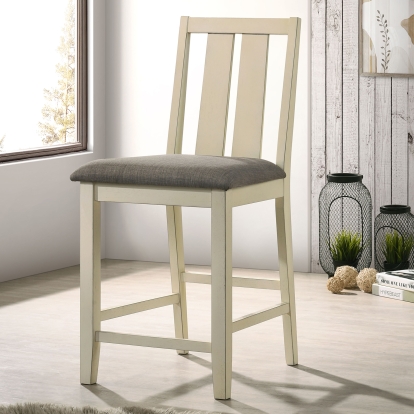 Wilsonville Transitional Antique White/Gray Counter Height Chair (Set of 2) Model CM3515WH-PC-2PK by Furniture of America
