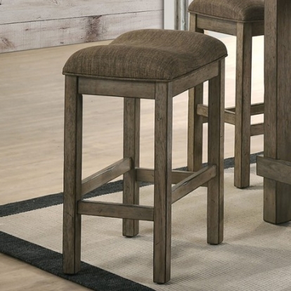Furniture Of America Gumboro Rustic Linen-Like, Solid Wood, Wood Veneer, Others Chestnut Brown Stool | CM3547BR-ST-2PK
