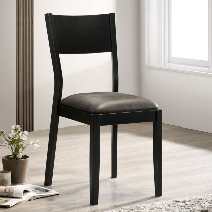 Oberwil Mid-century Modern Black/Gray Side Chair (Set of 2) Model CM3548GY-SC-2PK by Furniture of America
