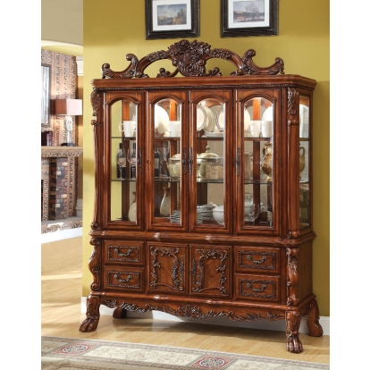 Medieve Traditional Antique Oak Hutch & Buffet Model CM3557HB-SET by Furniture of America