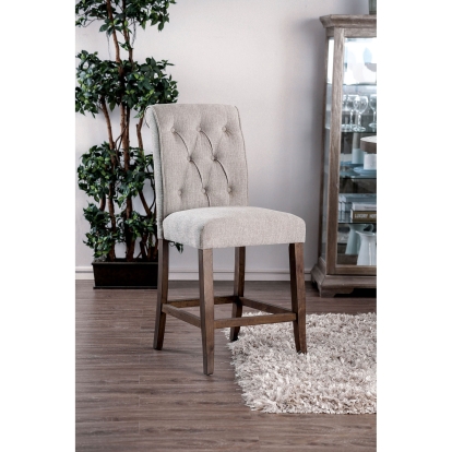 Sania Rustic Beige/Rustic Oak Counter Height Chair (Set of 2) Model CM3564A-PC-2PK by Furniture of America